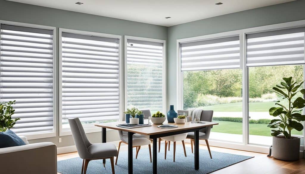 Smart blinds blocking sunlight